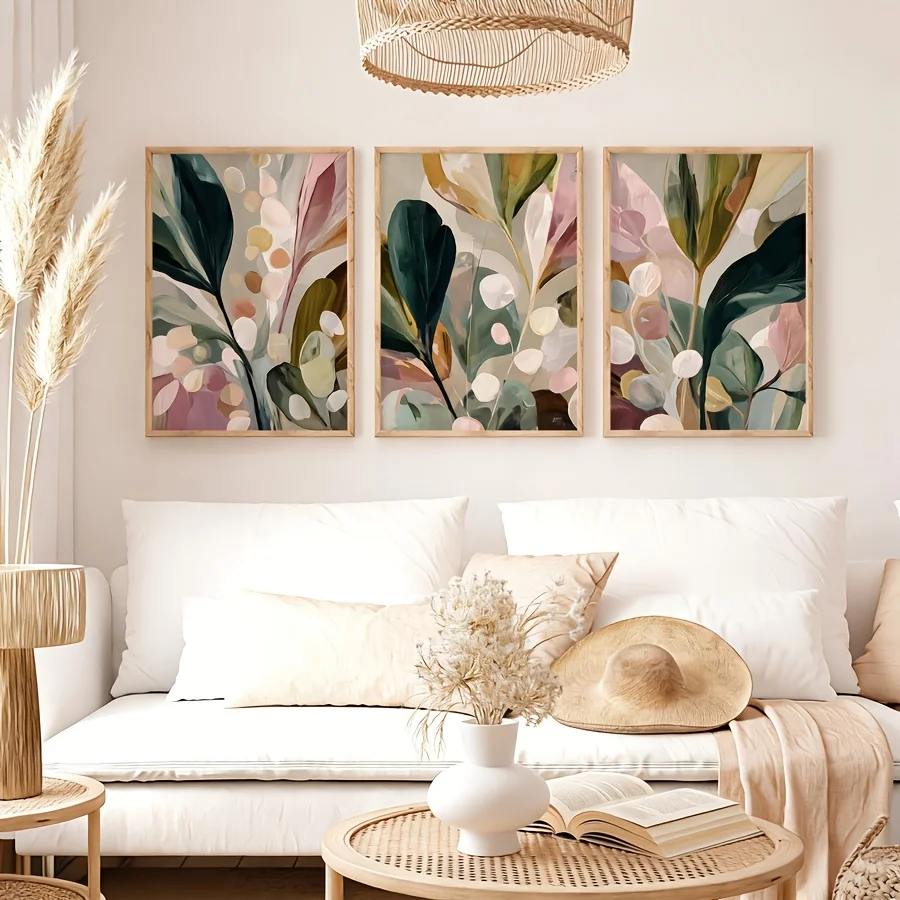 Abstract Canvas Set - Duży zestaw 3 sztuk, bohemski, w