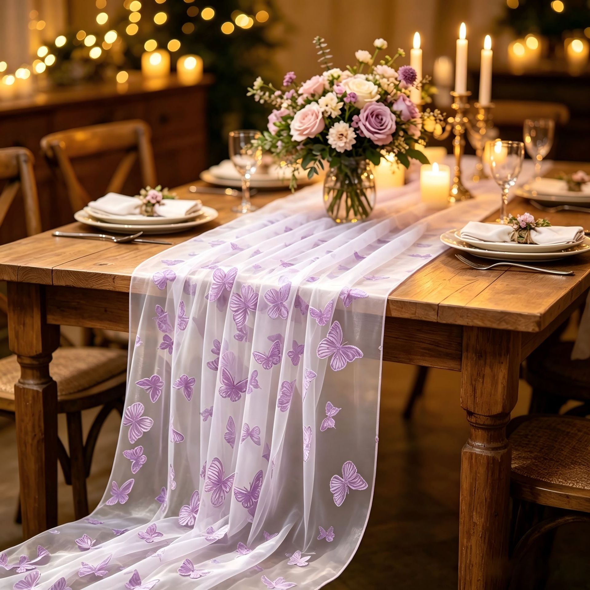 Table Runner - Bieżnik na stół z nylonowego tiulu