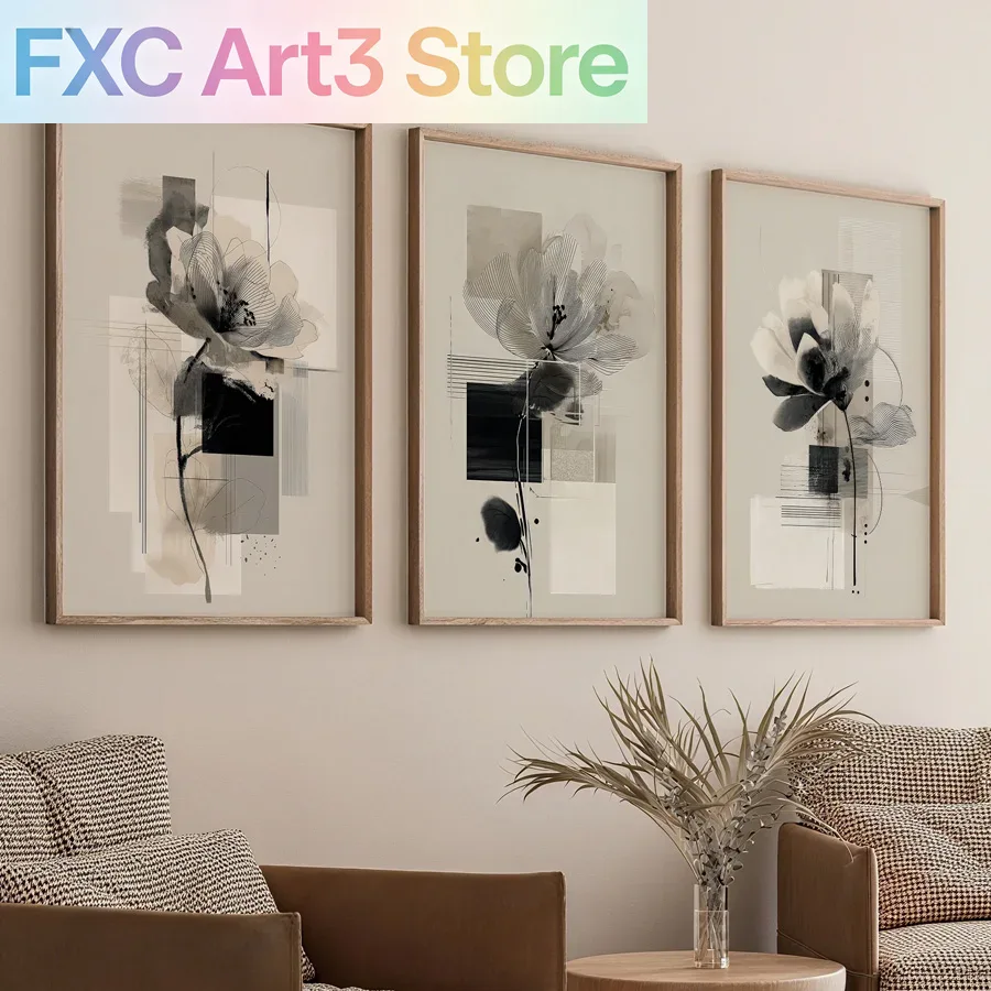Abstract Canvas Set - 3 szt./zestaw bezramowe obrazy abstrakcyjne z