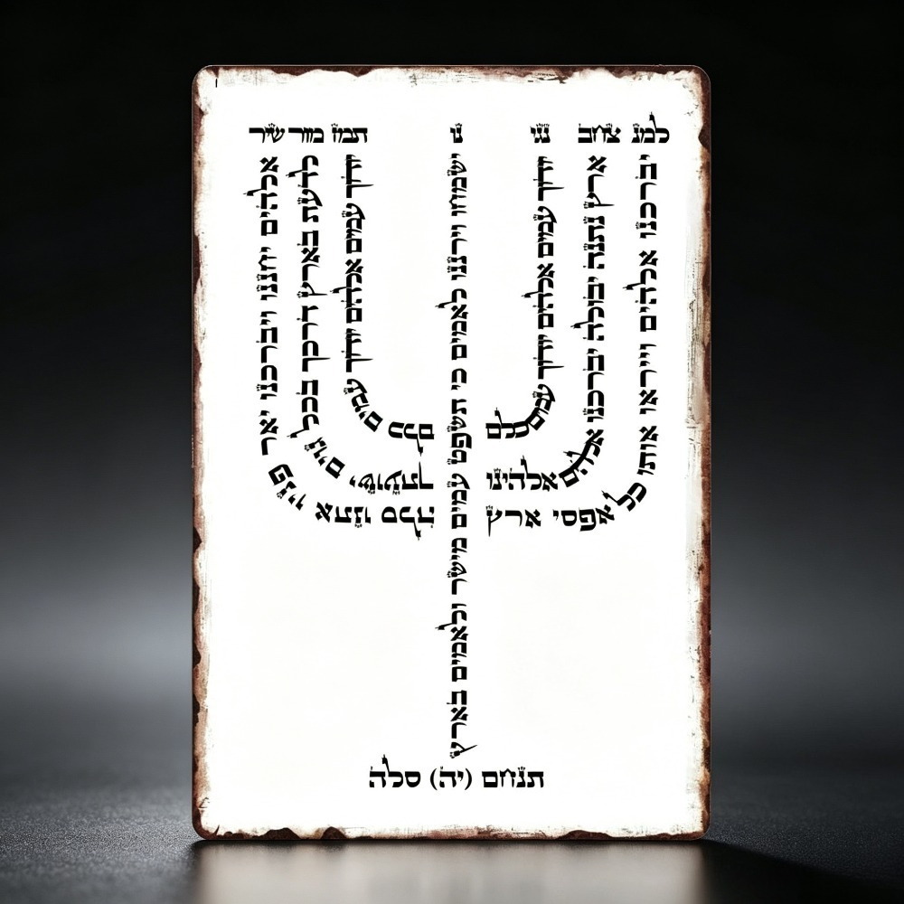 Wall Art - CIFBUY Vintage Hebrajski YHVH Aluminiowy Znak
