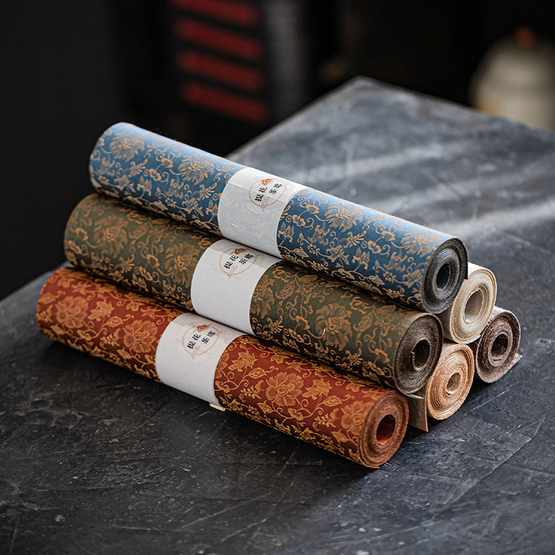 Table Runner - Zaplątany kwiat lotosu elegancki jedwabny adamaszek