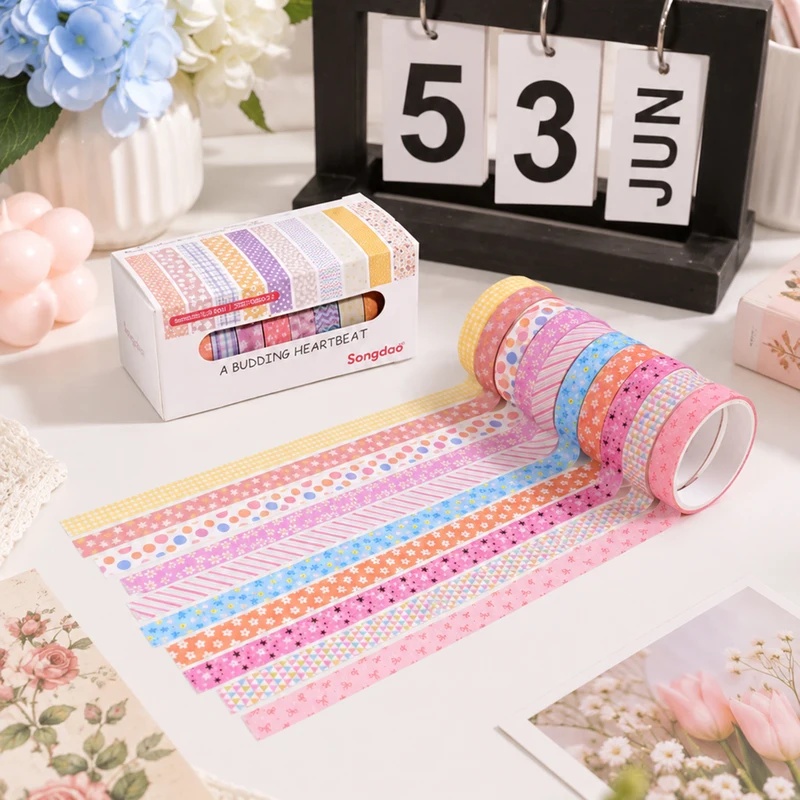 Wall Sticker - 10 rolek taśmy washi w pastelowych